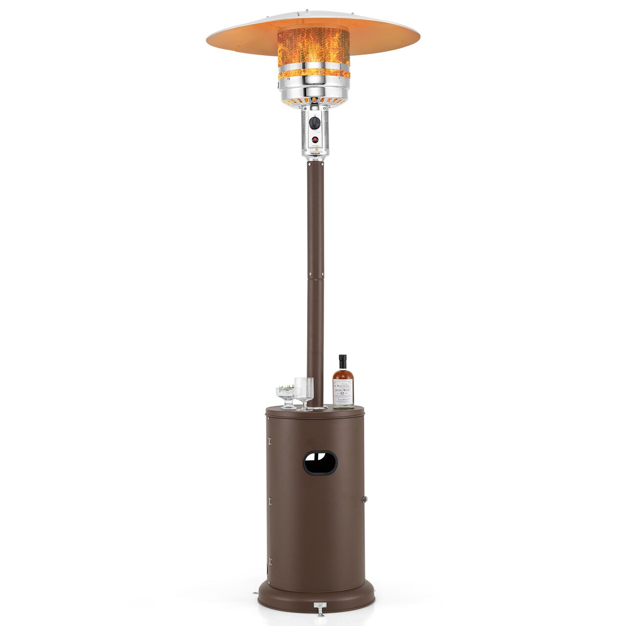 50000 BTU Round Table Design Propane Heater with Adjustable Temperature Knob Perfect for Outdoor Gatherings